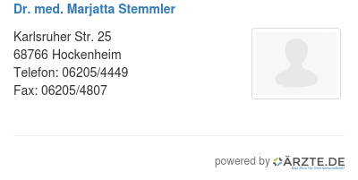 Dr med marjatta stemmler