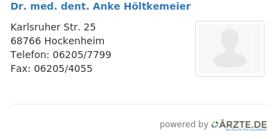 Dr med dent anke hoeltkemeier