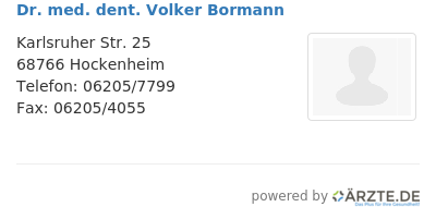 Dr med dent volker bormann 254269