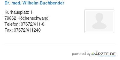 Dr med wilhelm buchbender
