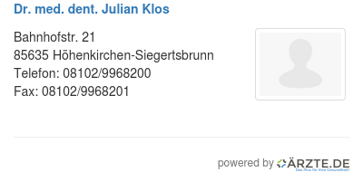 Dr med dent julian klos