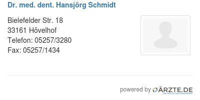Dr med dent hansjoerg schmidt