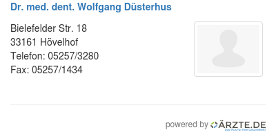 Dr med dent wolfgang duesterhus