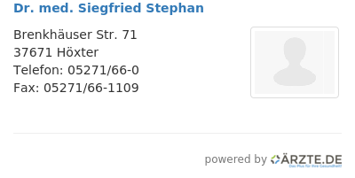 Dr med siegfried stephan