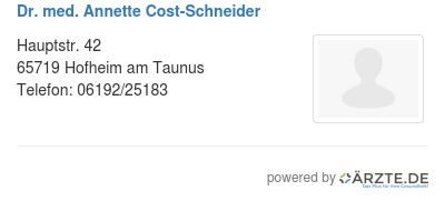 Dr med annette cost schneider