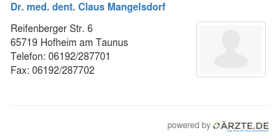 Dr med dent claus mangelsdorf