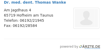 Dr med dent thomas wanke