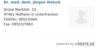 Dr med dent juergen welsch
