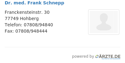Dr med frank schnepp