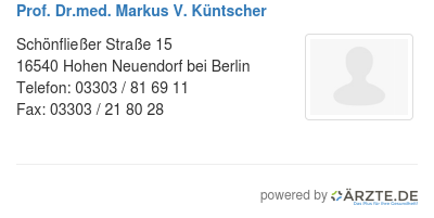 Prof dr med markus v kuentscher