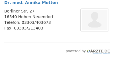 Dr med annika metten