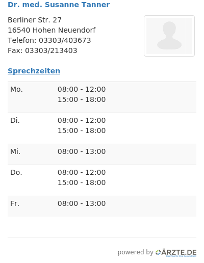 Dr med susanne tanner