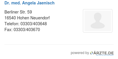 Dr med angela jaenisch
