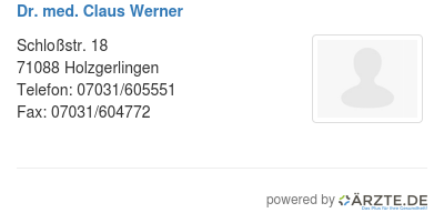 Dr med claus werner