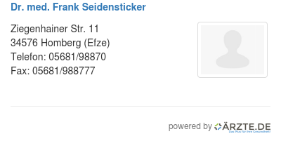 Dr med frank seidensticker