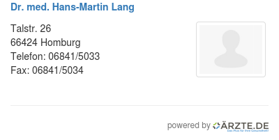 Dr med hans martin lang
