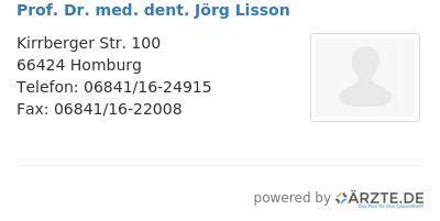 Prof dr med dent joerg lisson