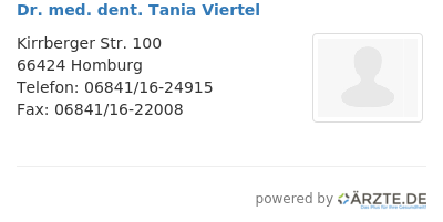 Dr med dent tania viertel