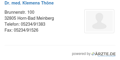 Dr med klemens thoene 253457
