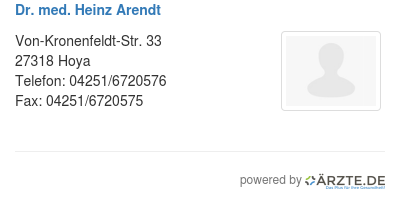 Dr med heinz arendt