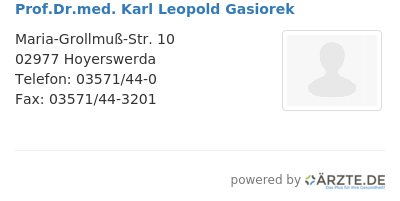 Prof dr med karl leopold gasiorek