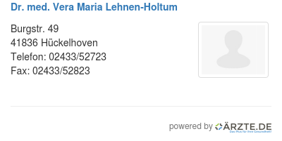 Dr med vera maria lehnen holtum