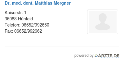 Dr med dent matthias mergner