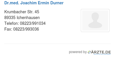 Dr med joachim ermin durner