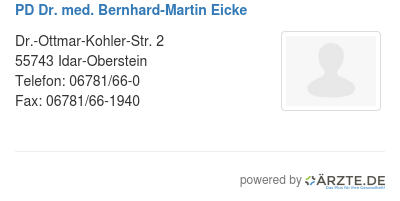 Pd dr med bernhard martin eicke