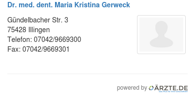 Dr med dent maria kristina gerweck 557362