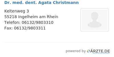 Dr med dent agata christmann
