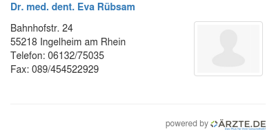 Dr med dent eva ruebsam