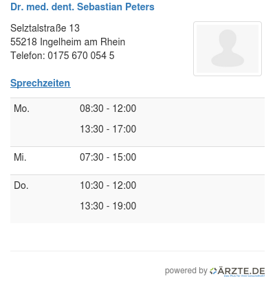 Dr med dent sebastian peters