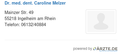 Dr med dent caroline melzer