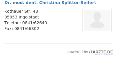 Dr med dent christina splitter seifert
