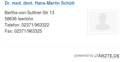Dr med dent hans martin schuett