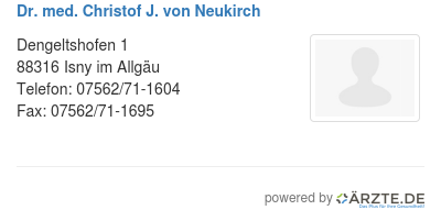 Dr med christof j von neukirch