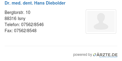 Dr med dent hans diebolder