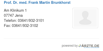 Prof dr med frank martin brunkhorst