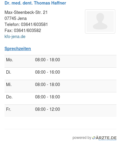 Dr med dent thomas haffner