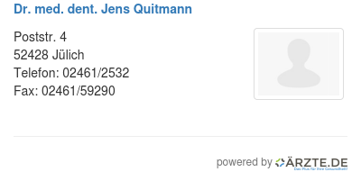 Dr med dent jens quitmann