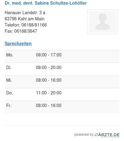 Dr med dent sabine schultze lohoelter