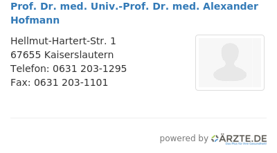 Prof dr med univ prof dr med alexander hofmann