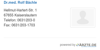 Dr med rolf baechle