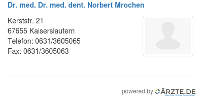 Dr med dr med dent norbert mrochen