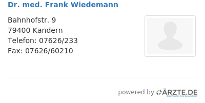 Dr med frank wiedemann
