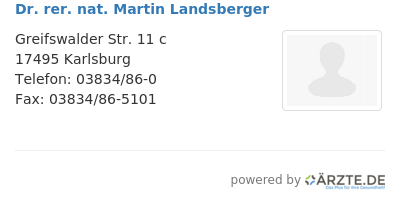 Dr rer nat martin landsberger