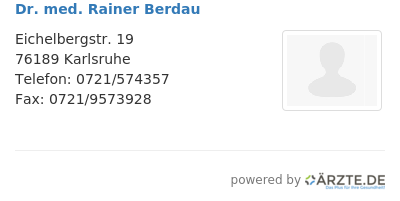 Dr med rainer berdau