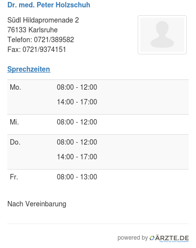 Dr med peter holzschuh