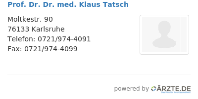Prof dr dr med klaus tatsch